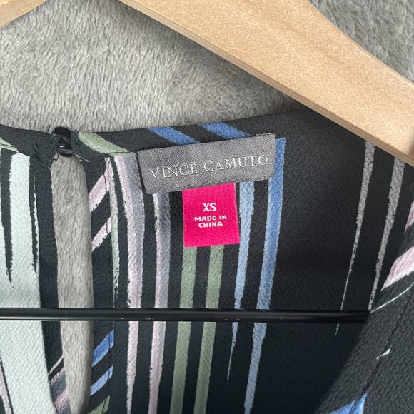 Vince Camuto Blouse Women's XS Multicolor Flowy Top Flare Sleeve Artsy Romantic - Picture 3 of 6